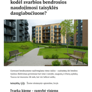 taisyklės daugiabučio kieme