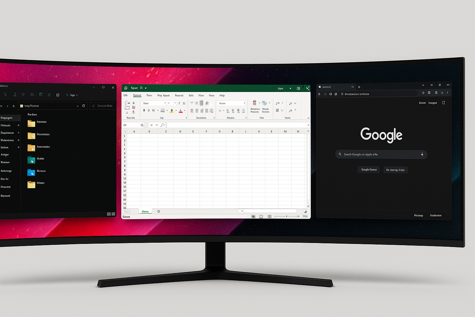 Darbas su 49" monitoriumi